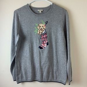 Puppy in a sock sweater